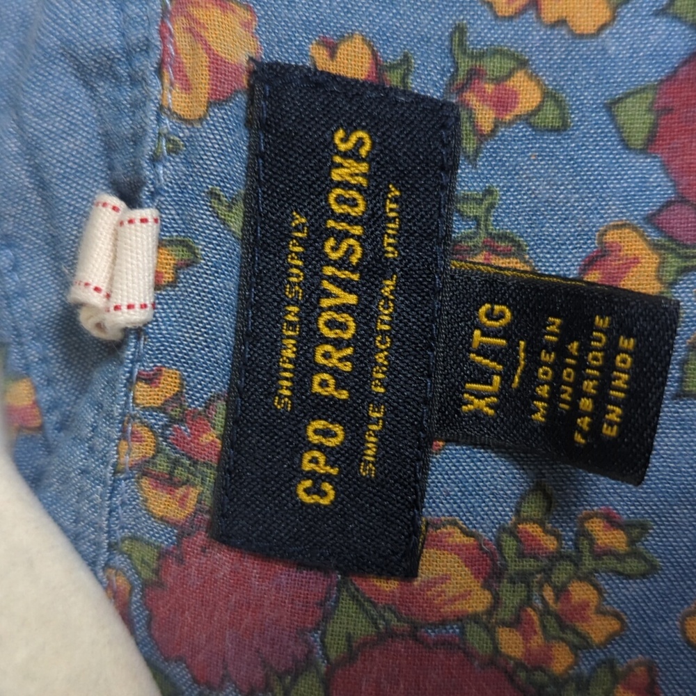 Floral Casual Button Down Shirt - Blue and Red - Picture 4 of 6